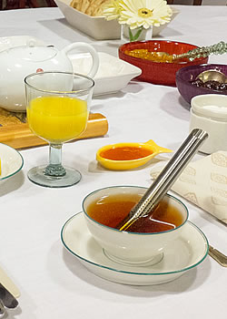 breakfast at the bed and breakfast Sous le Neflier in Nimes